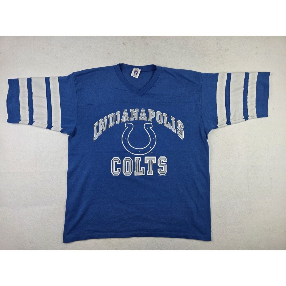 Vintage Indianapolis‎ Colts Football NFL V-Neck Shirt Logo 7 Sportswear Size L